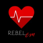 r.e.b.e.l. em android application logo